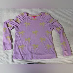 Lilly Pulitzer Lavender Top with Lime palm tree Design